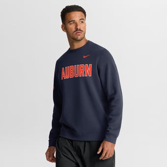 Men's Nike Navy Auburn Tigers 2026 Sideline Club Sweatshirt