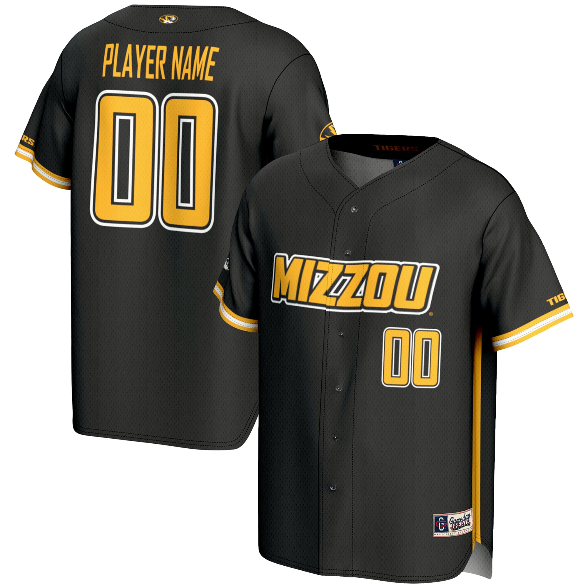 Unisex GameDay Greats  Black Missouri Tigers NIL Pick-A-Player Lightweight Baseball Jersey