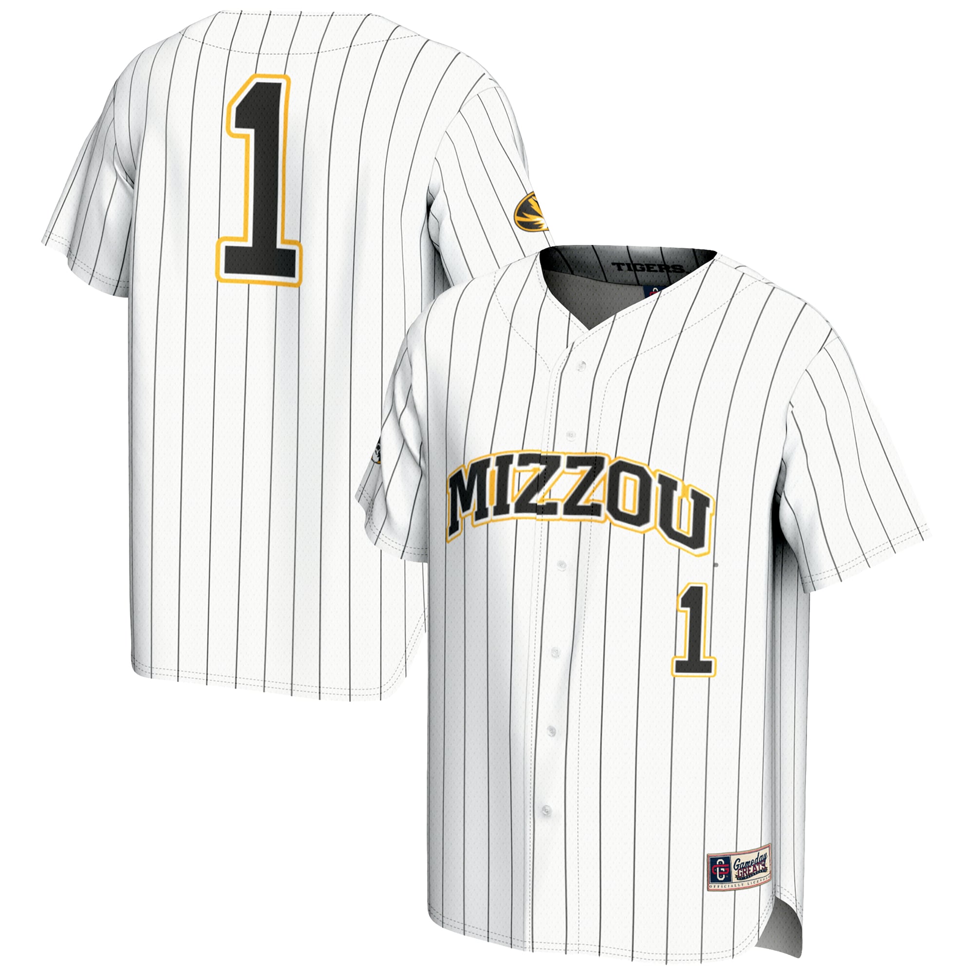 Youth GameDay Greats #1 White Missouri Tigers Lightweight Baseball Jersey