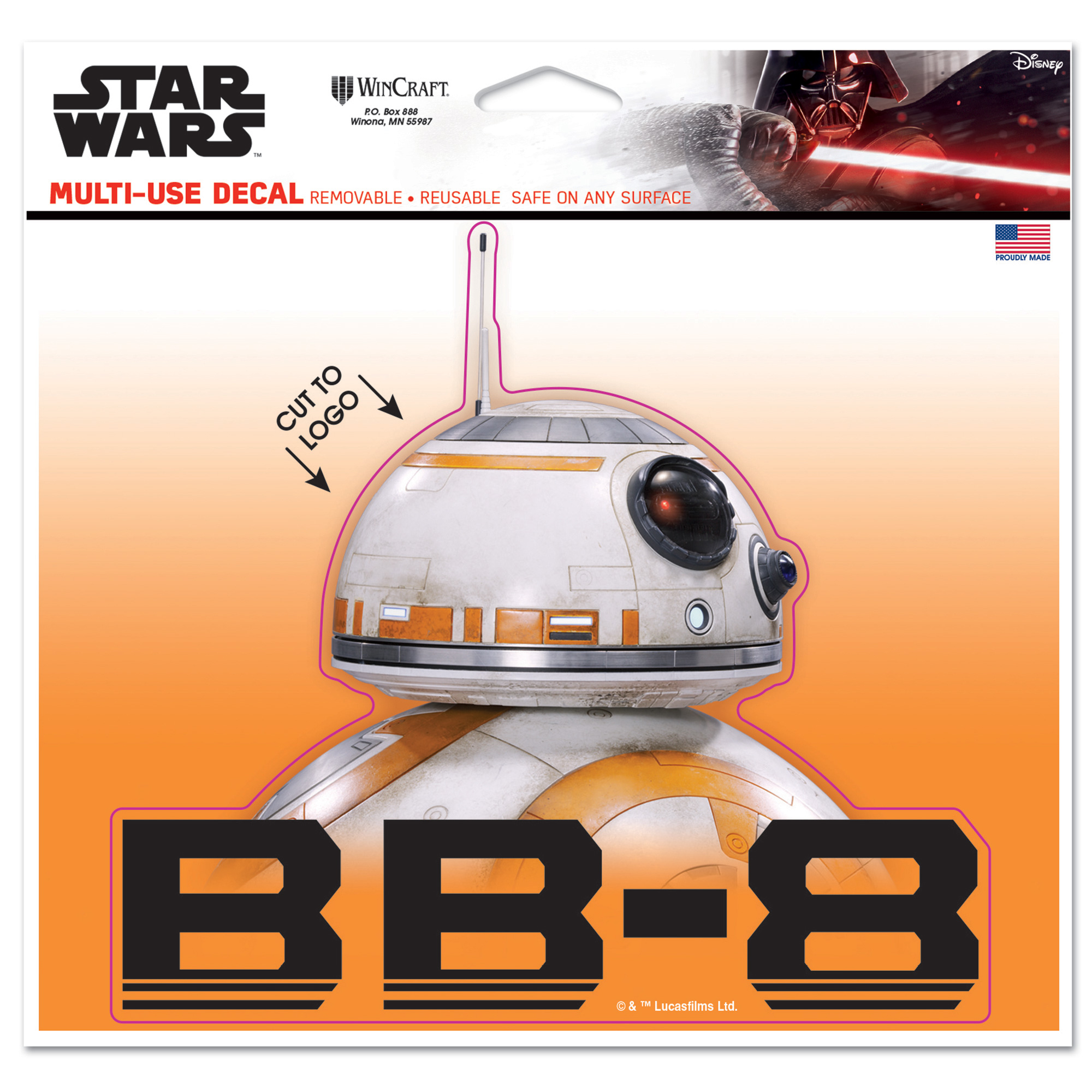 WinCraft BB-8 Star Wars 5" x 6" Multi-Use Decal