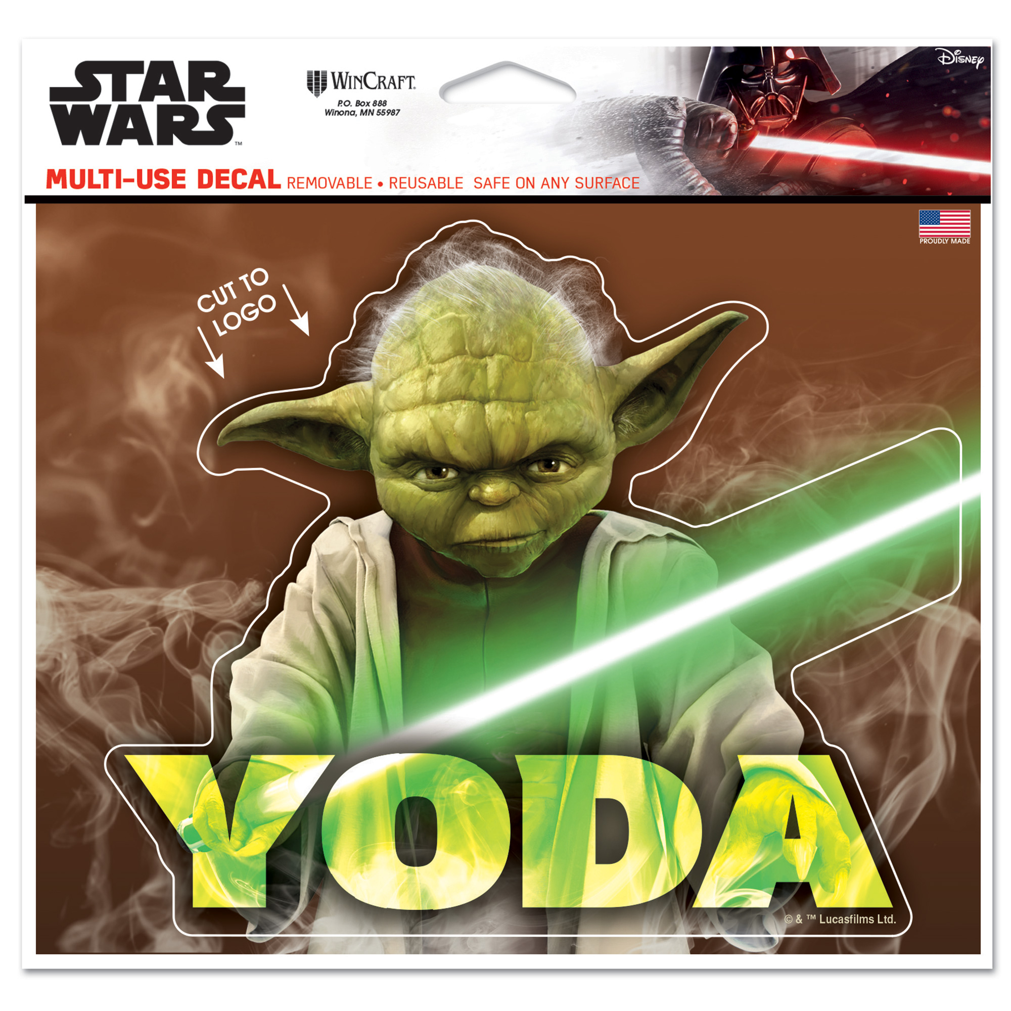 WinCraft Yoda Star Wars 5" x 6" Multi-Use Decal