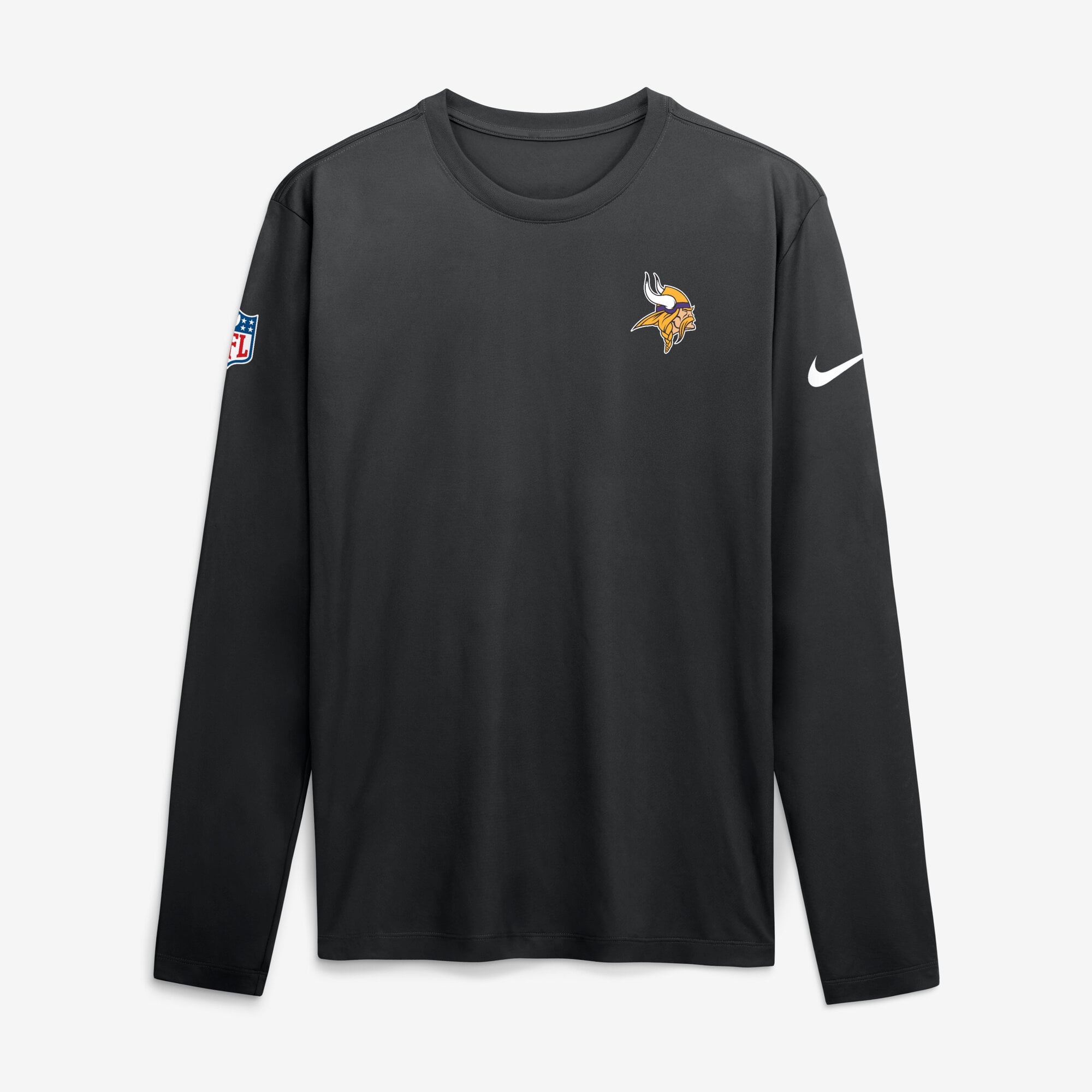 Men's Nike Black Minnesota Vikings Sideline Small Logo Legend Dri-FIT Long Sleeve T-Shirt