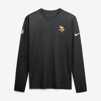 Men's Nike Black Minnesota Vikings Sideline Small Logo Legend Dri-FIT Long Sleeve T-Shirt