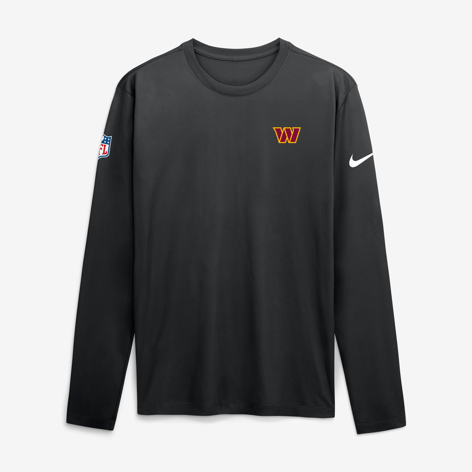 Men's Nike Black Washington Commanders Sideline Small Logo Legend Dri-FIT Long Sleeve T-Shirt