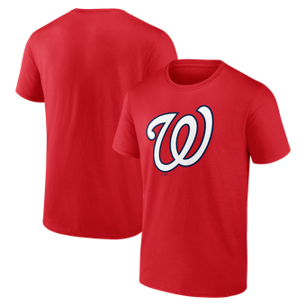 Men's Logo Athletic Red Washington Nationals Official Logo T-Shirt