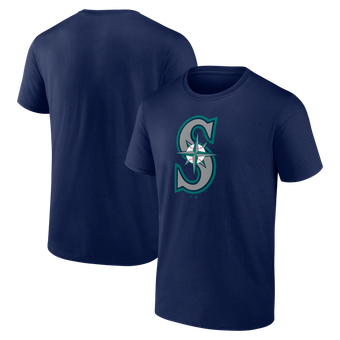 Men's Logo Athletic Navy Seattle Mariners Official Logo T-Shirt