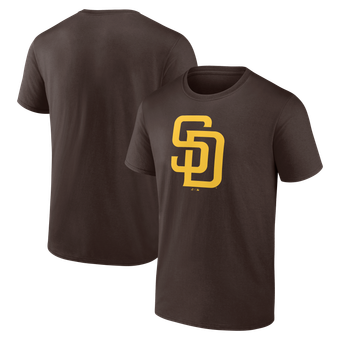 Men's Logo Athletic Brown San Diego Padres Official Logo T-Shirt