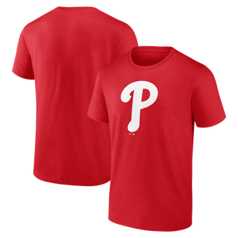 Men's Logo Athletic Red Philadelphia Phillies Official Logo T-Shirt