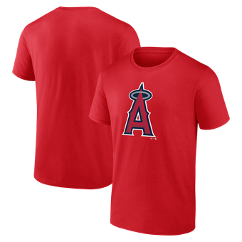 Men's Logo Athletic Red Los Angeles Angels Official Logo T-Shirt