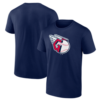 Men's Logo Athletic Navy Cleveland Guardians Official Logo T-Shirt
