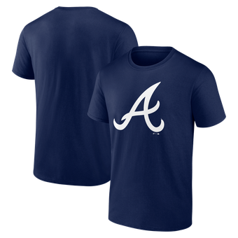 Men's Logo Athletic Navy Atlanta Braves Official Logo T-Shirt