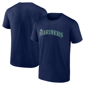 Men's Logo Athletic Navy Seattle Mariners Wordmark T-Shirt