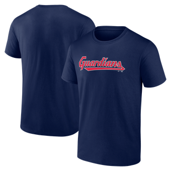 Men's Logo Athletic Navy Cleveland Guardians Wordmark T-Shirt