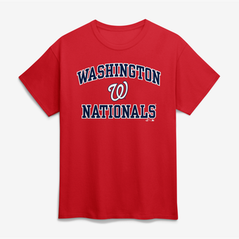 Men's Logo Athletic Red Washington Nationals Heart and Soul T-Shirt