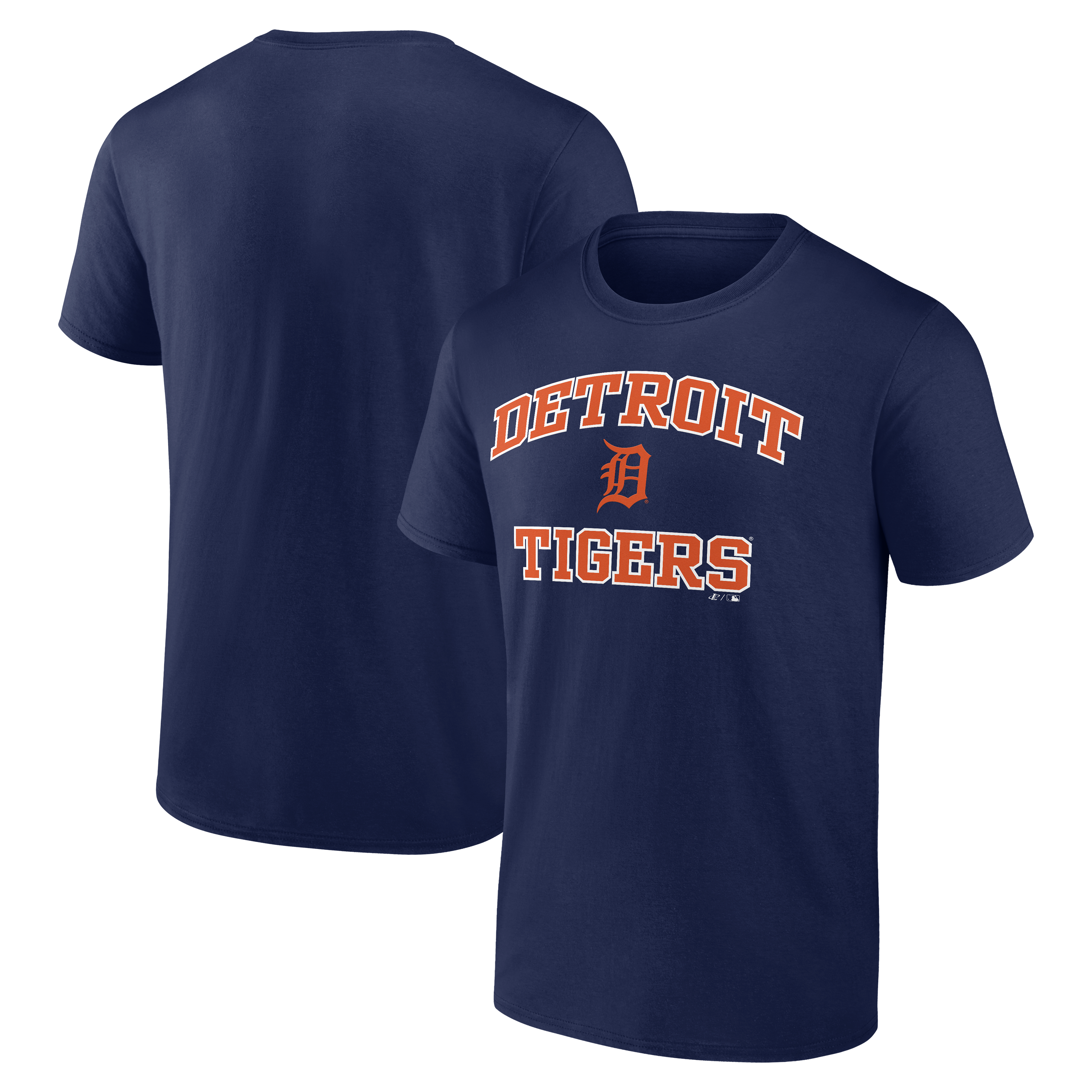 Men's Logo Athletic Navy Detroit Tigers Heart and Soul T-Shirt