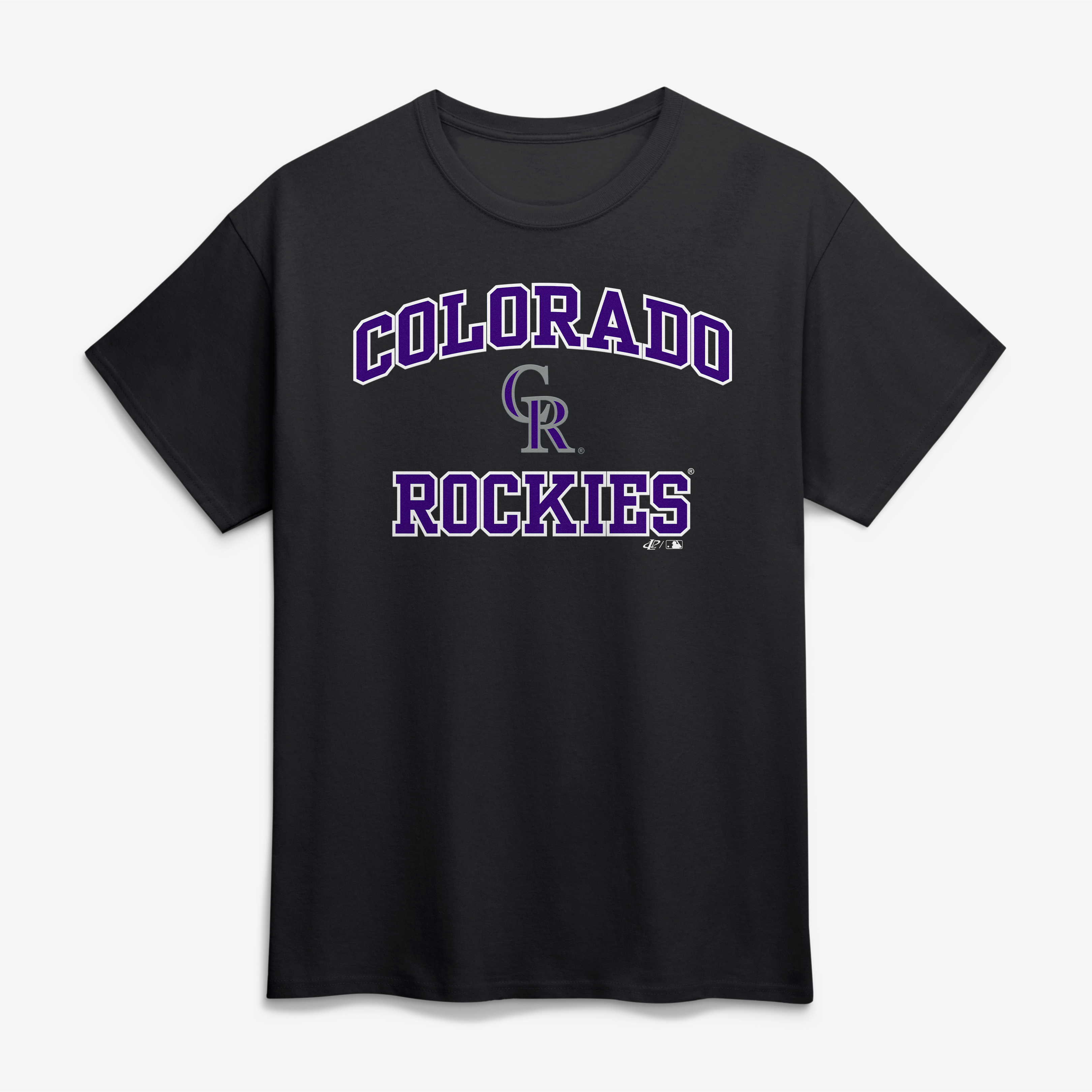 Men's Logo Athletic Black Colorado Rockies Heart and Soul T-Shirt