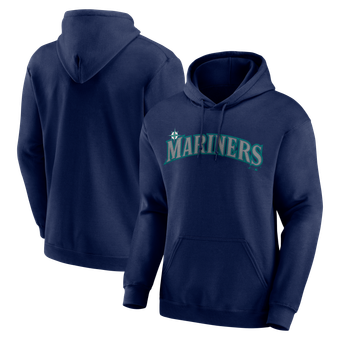 Men's Logo Athletic Navy Seattle Mariners Wordmark Hoodie