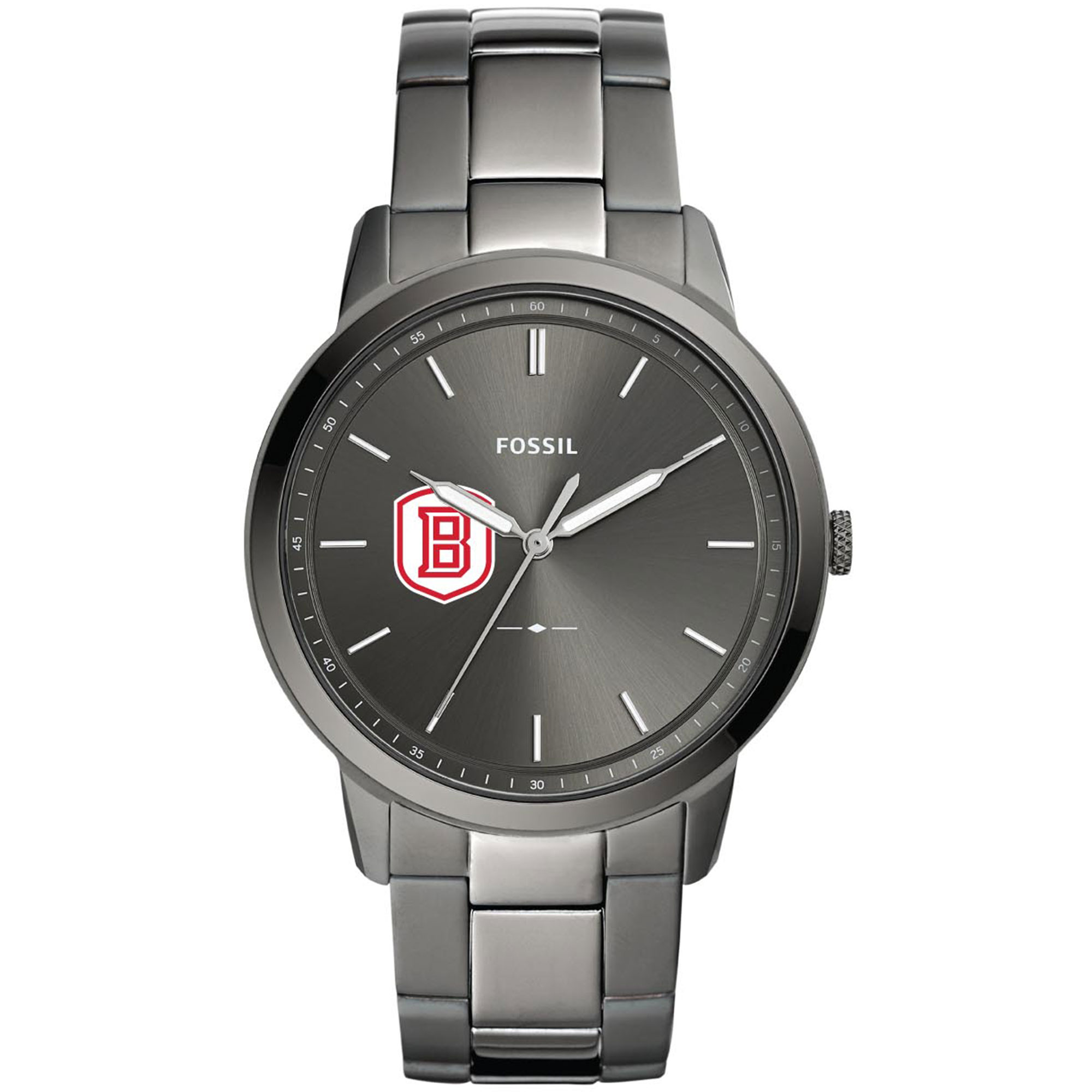 Men's Fossil  Gray Bradley Braves Minimalist Three-Hand Smoke Watch