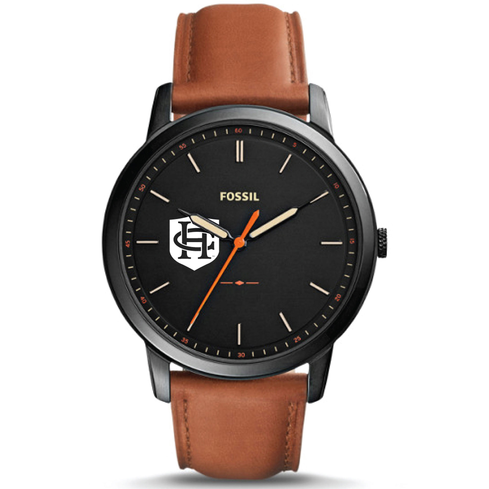 Men’s Fossil Black Hanover Panthers Minimalist Slim Light Brown Leather Watch Men’s Fossil Black Hanover Panthers Minimalist Slim Light Brown Leather Watch