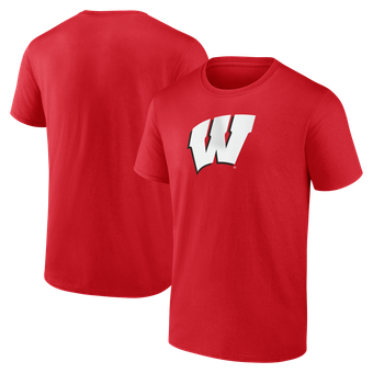 Men's Logo Athletic Red Wisconsin Badgers Primary Logo T-Shirt