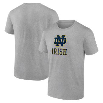 Men's Logo Athletic Heather Gray Notre Dame Fighting Irish Primary Logo T-Shirt