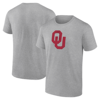 Men's Logo Athletic Heather Gray Oklahoma Sooners Primary Logo T-Shirt