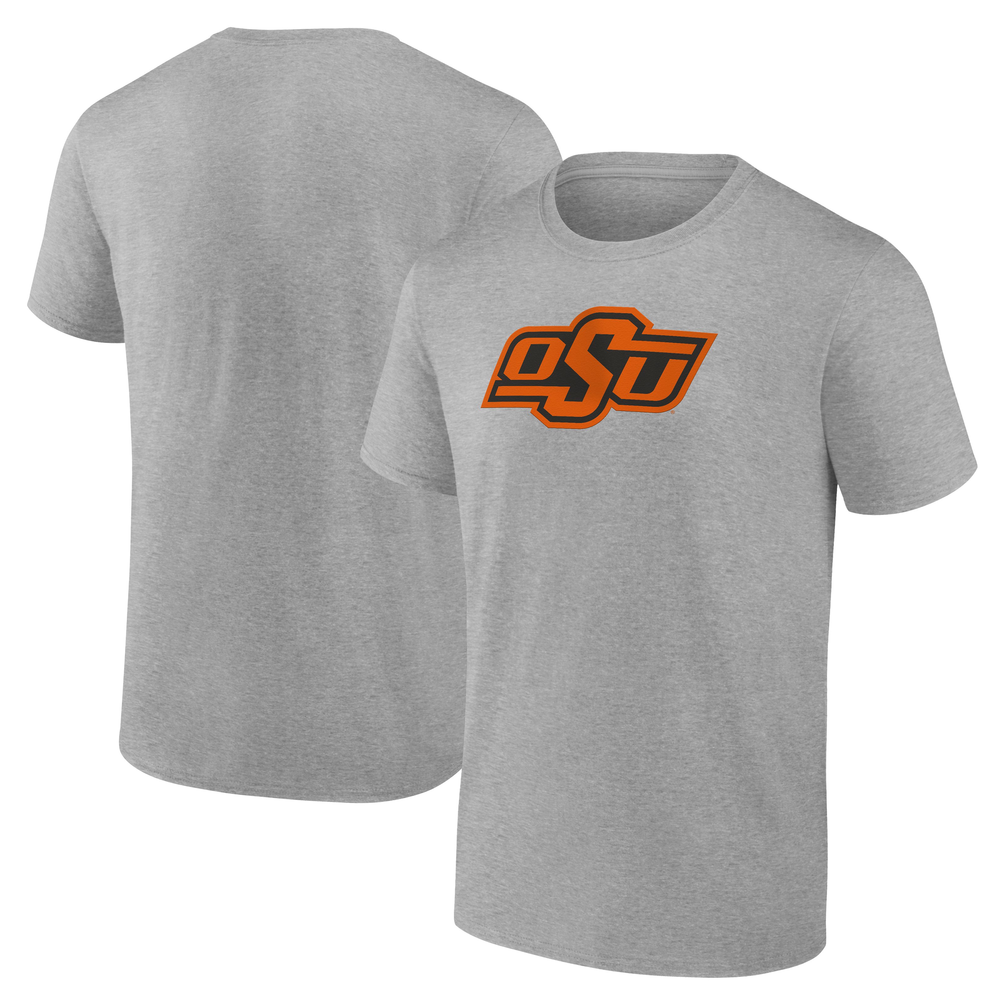 Men's Logo Athletic Heather Gray Oklahoma State Cowboys Primary Logo T-Shirt