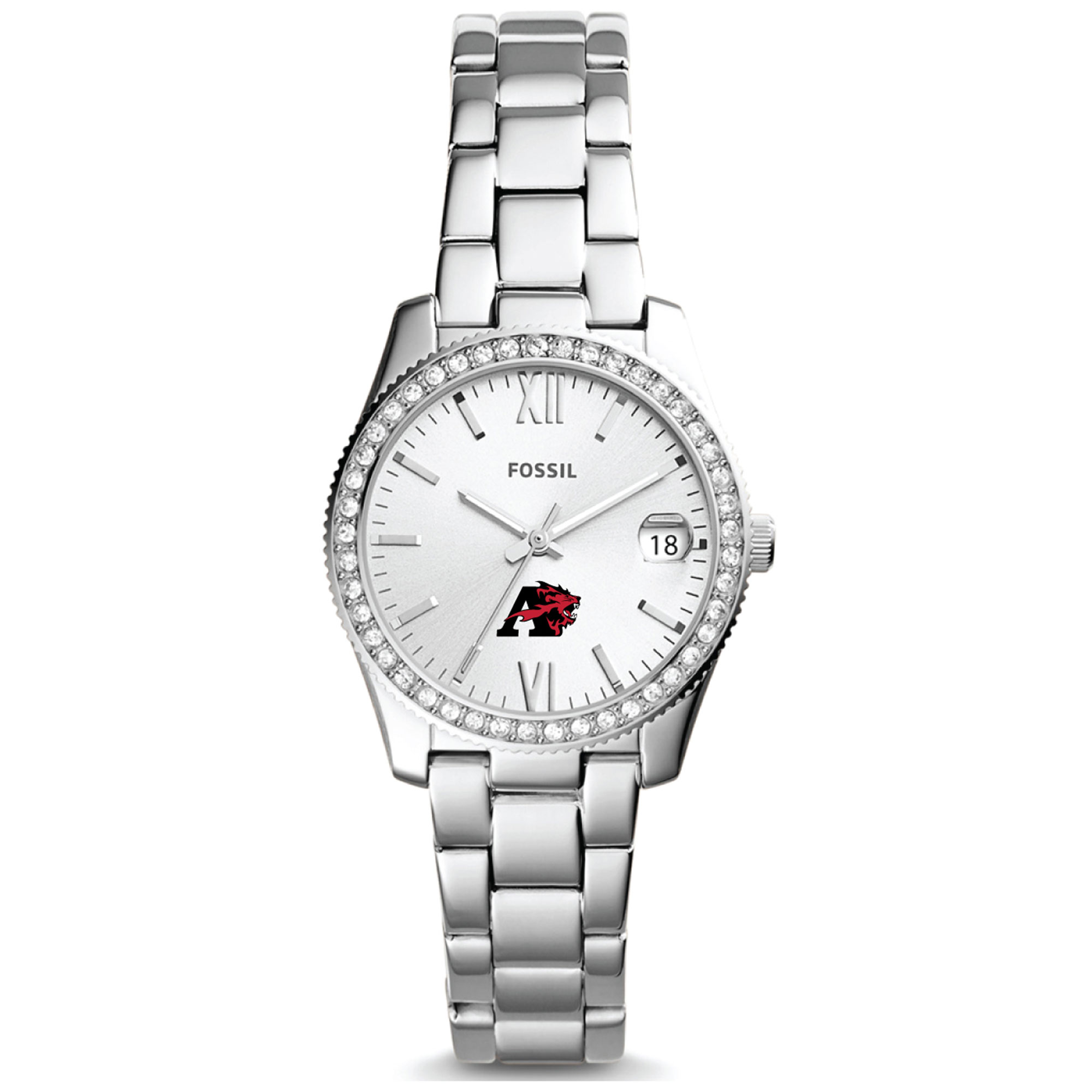 Women's Fossil  Silver Albright Lions Scarlette Mini Three-Hand Date Watch