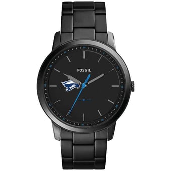 Men's Fossil  Black Broward Seahawks Minimalist Slim Stainless Steel Watch