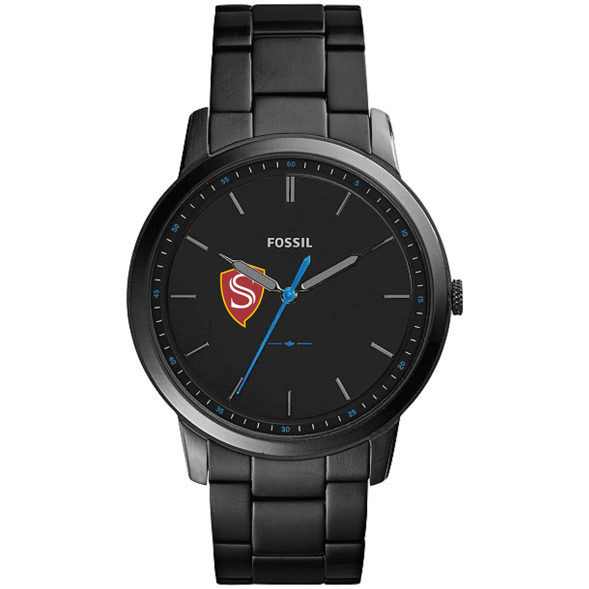 Men's Fossil  Black Cal State Stanislaus Warriors Minimalist Slim Stainless Steel Watch