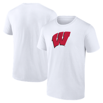 Men's Logo Athletic White Wisconsin Badgers Primary Logo T-Shirt