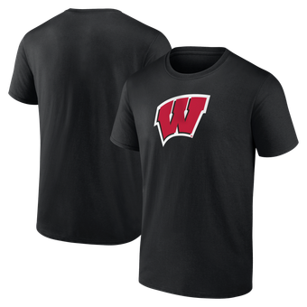 Men's Logo Athletic Black Wisconsin Badgers Primary Logo T-Shirt