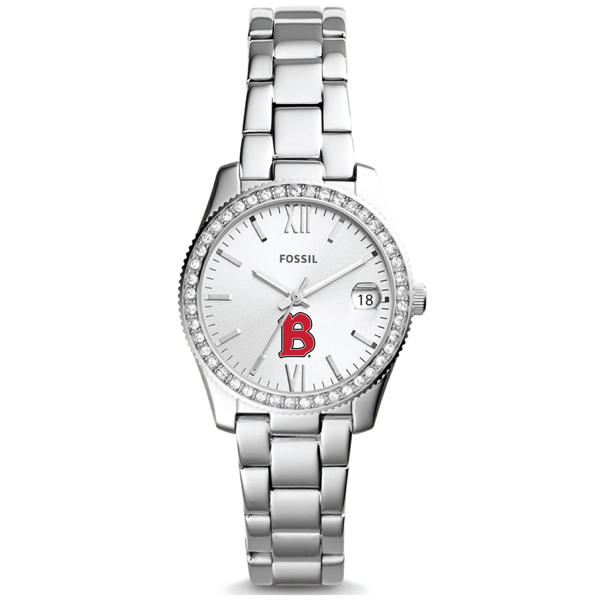Women's Fossil  Silver Benedictine Eagles Scarlette Mini Three-Hand Date Watch