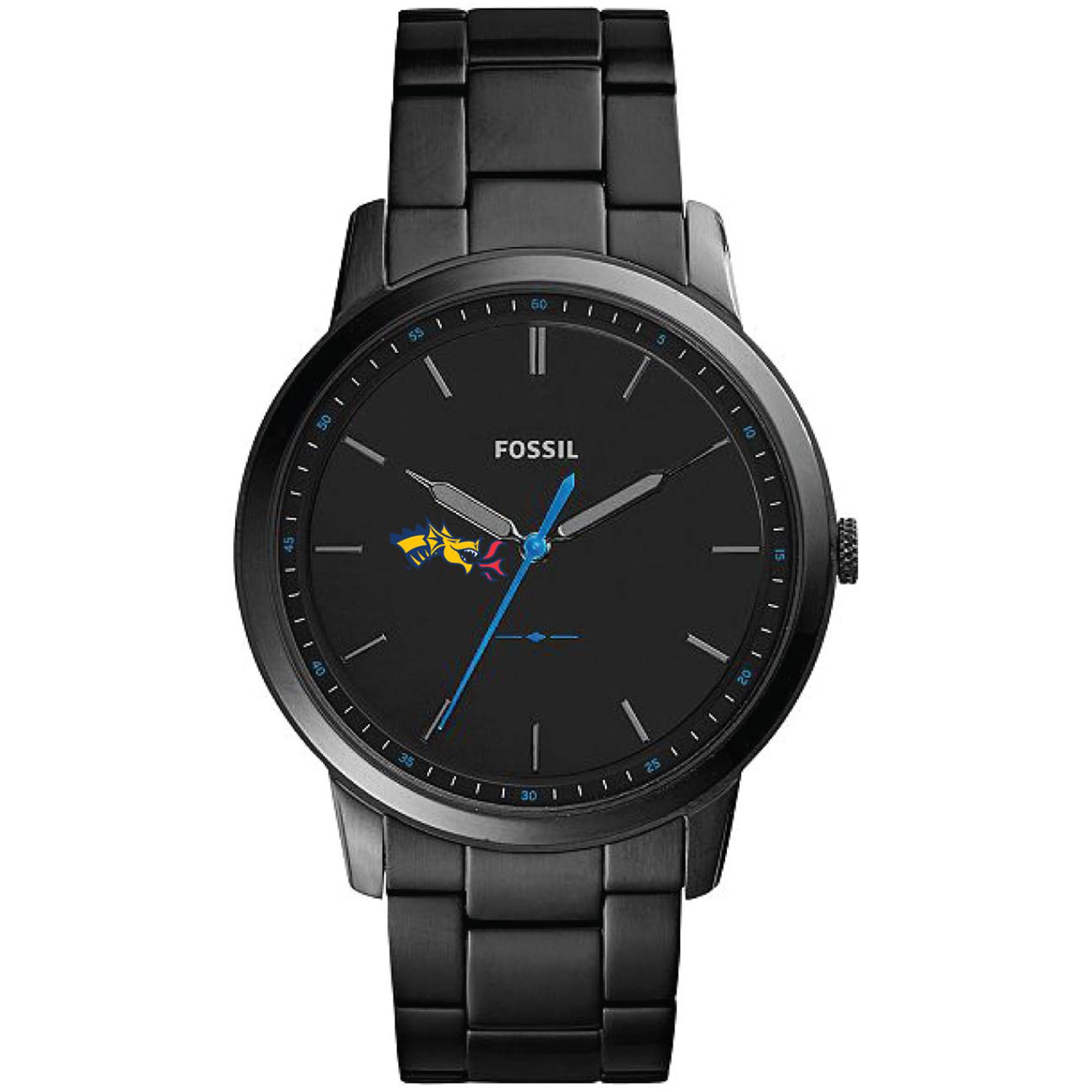 Men's Fossil  Black Drexel Dragons Minimalist Slim Stainless Steel Watch