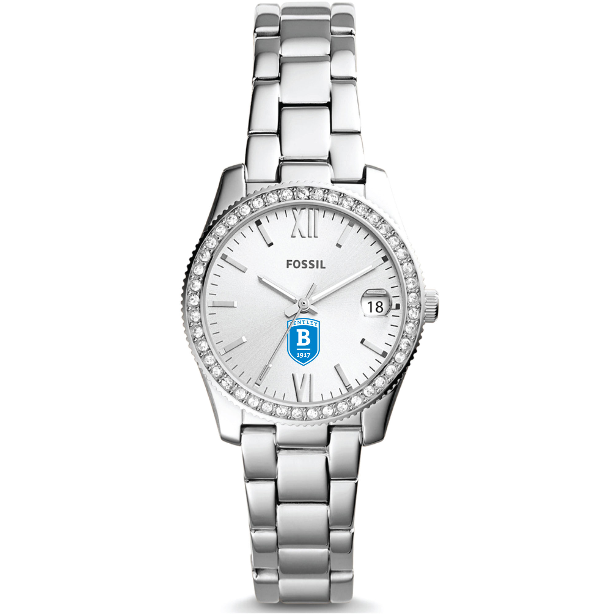 Women's Fossil  Silver Bentley Falcons Scarlette Mini Three-Hand Date Watch