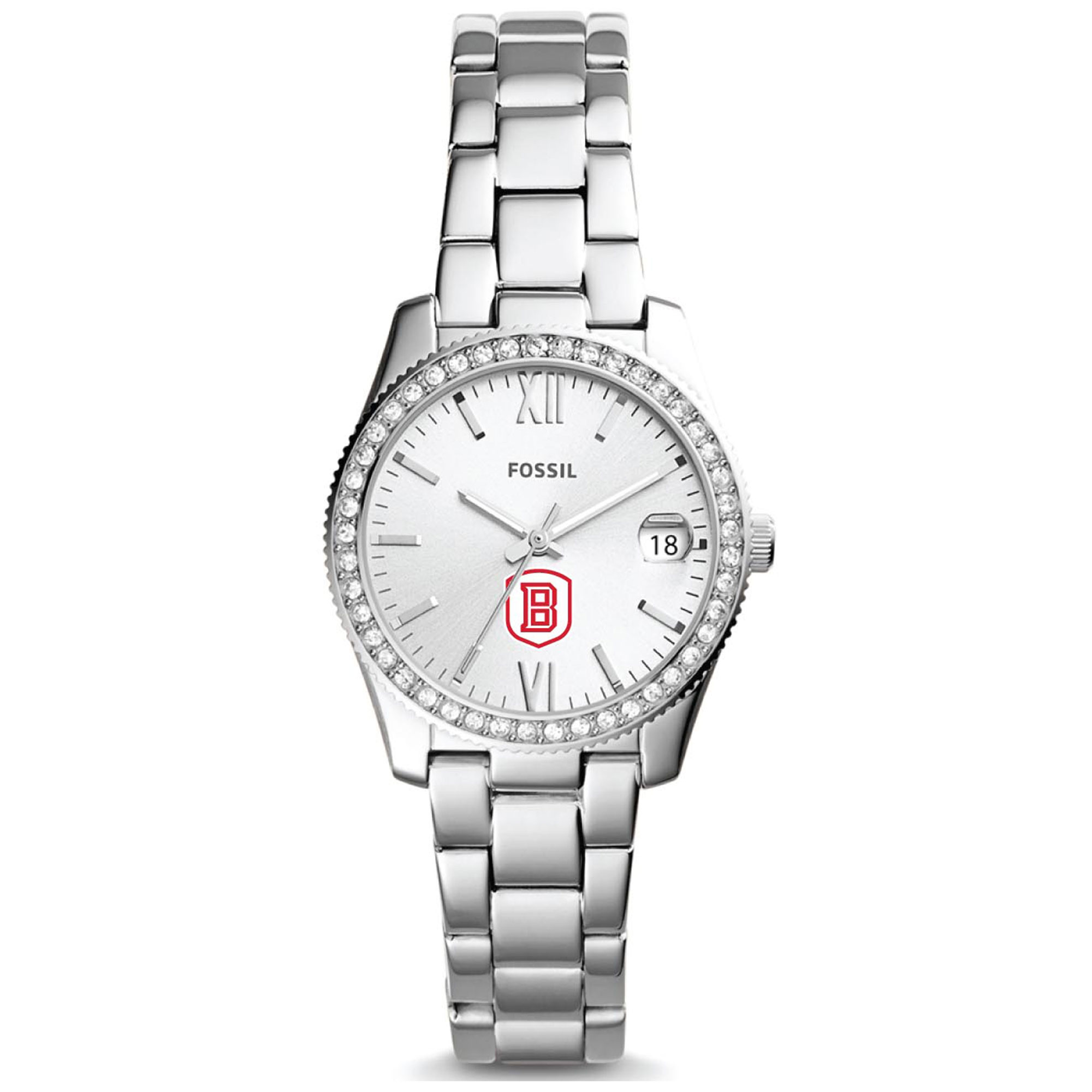 Women's Fossil  Silver Bradley Braves Scarlette Mini Three-Hand Date Watch