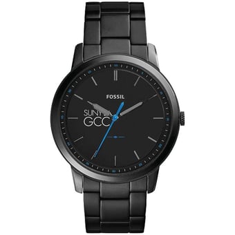 Men's Fossil  Black SUNY Genesee Community College Minimalist Slim Stainless Steel Watch