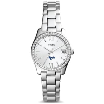 Women's Fossil  Silver Broward Seahawks Scarlette Mini Three-Hand Date Watch