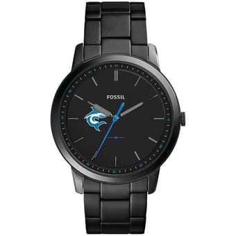 Men's Fossil  Black Hawaii Pacific Sharks Minimalist Slim Stainless Steel Watch