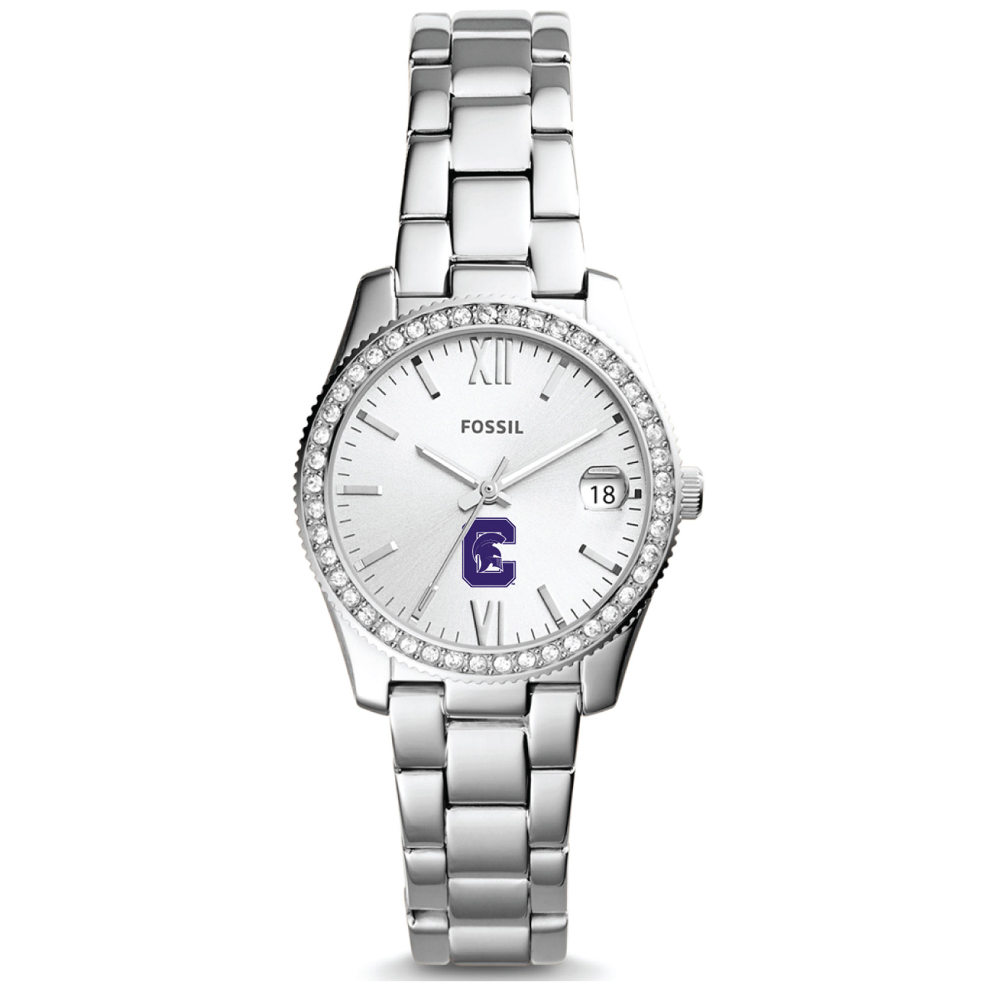 Women's Fossil  Silver Capital University Comets Scarlette Mini Three-Hand Date Watch