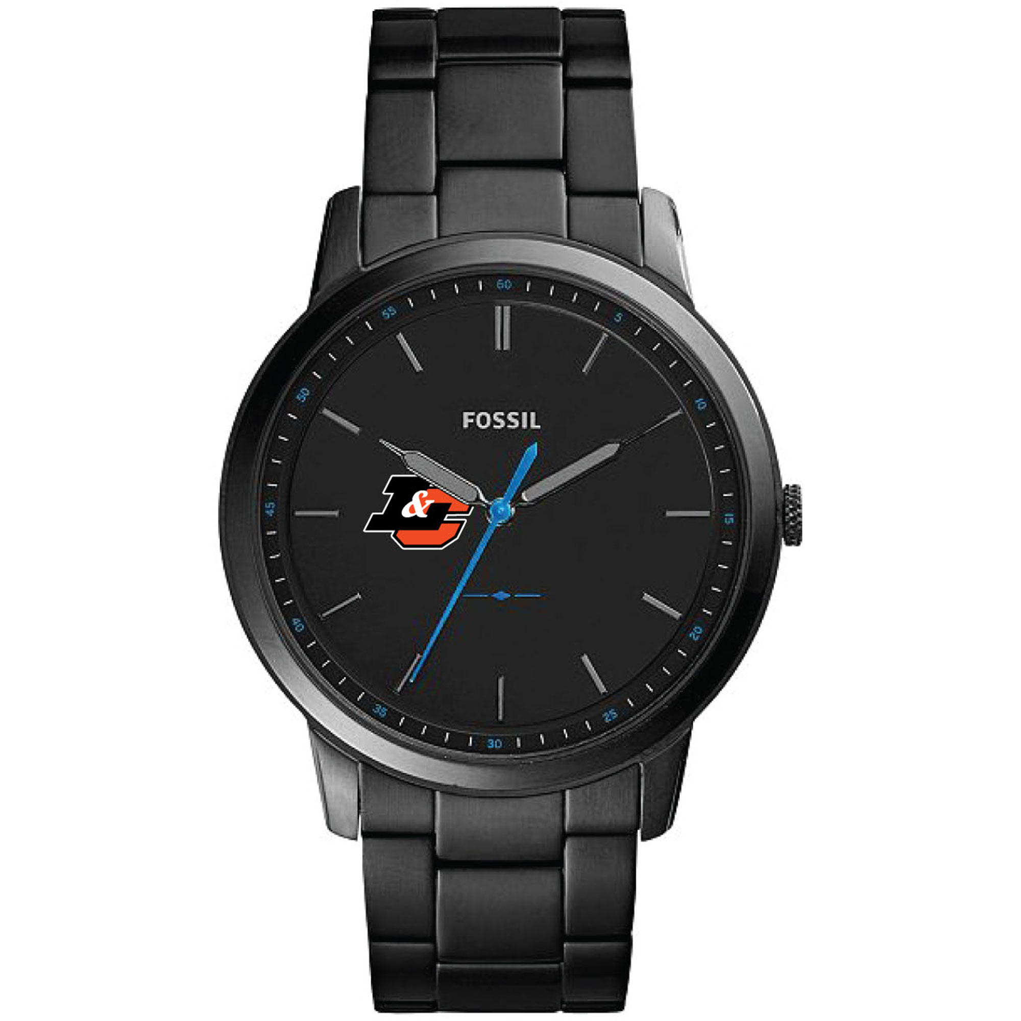 Men's Fossil  Black Lewis & Clark College Pioneers Minimalist Slim Stainless Steel Watch