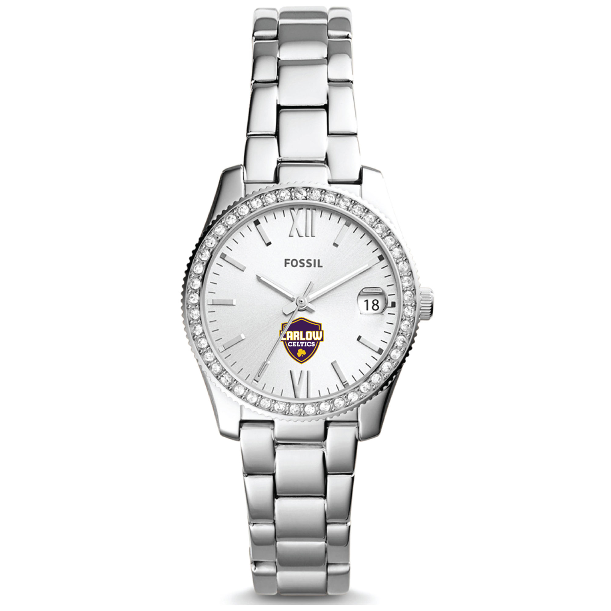 Women's Fossil  Silver Carlow University Celtics Scarlette Mini Three-Hand Date Watch