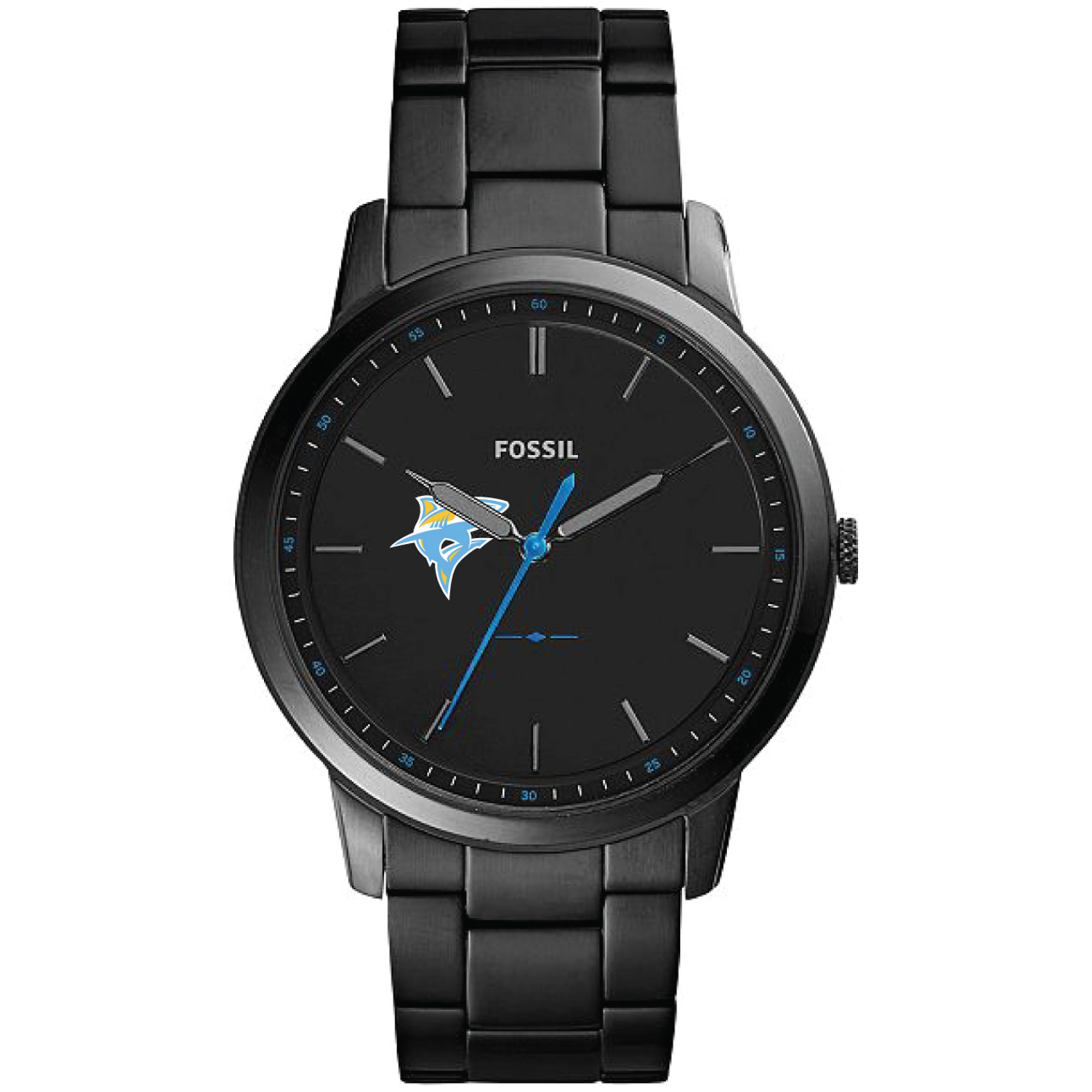 Men's Fossil  Black LIU Sharks Minimalist Slim Stainless Steel Watch