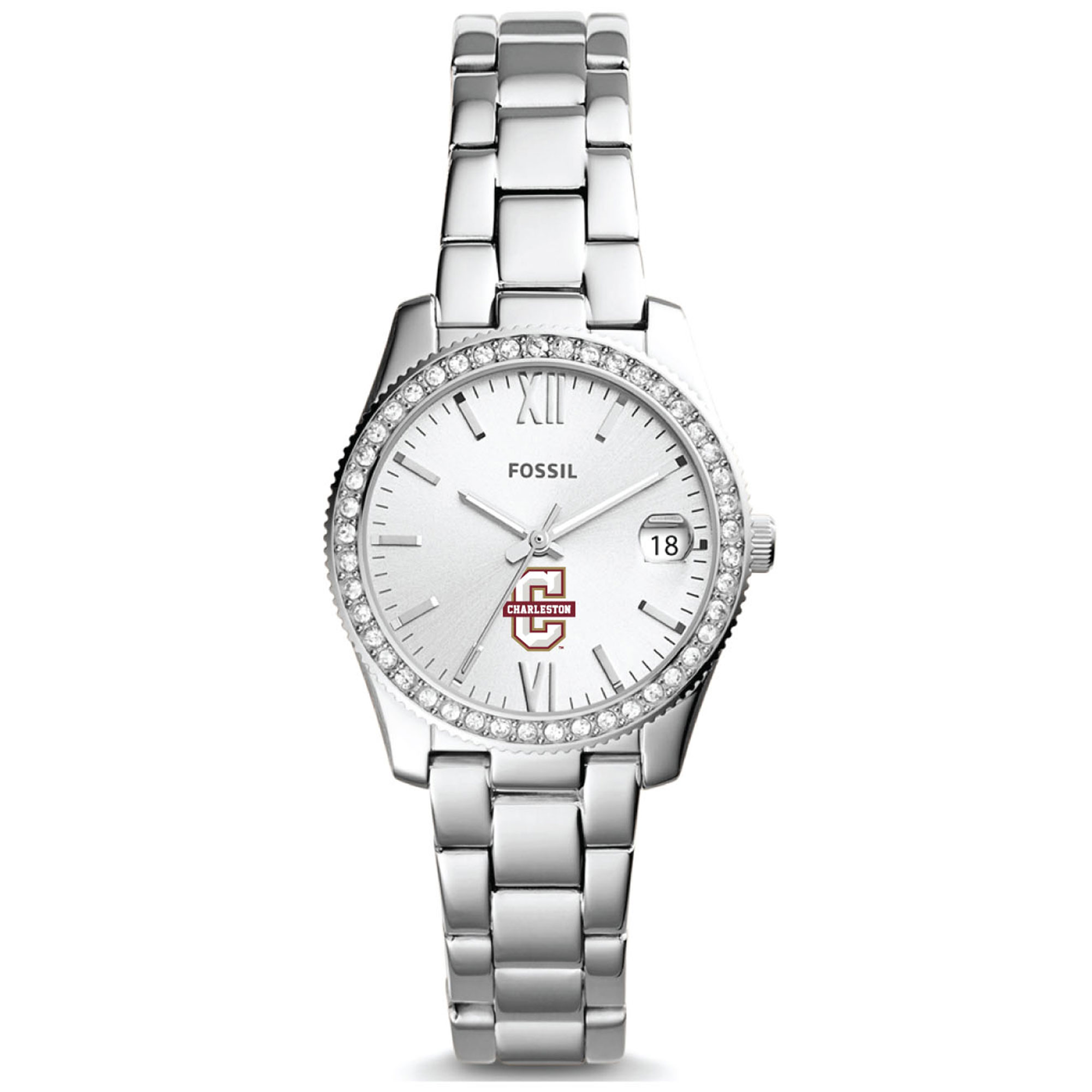 Women's Fossil  Silver Charleston Cougars Scarlette Mini Three-Hand Date Watch