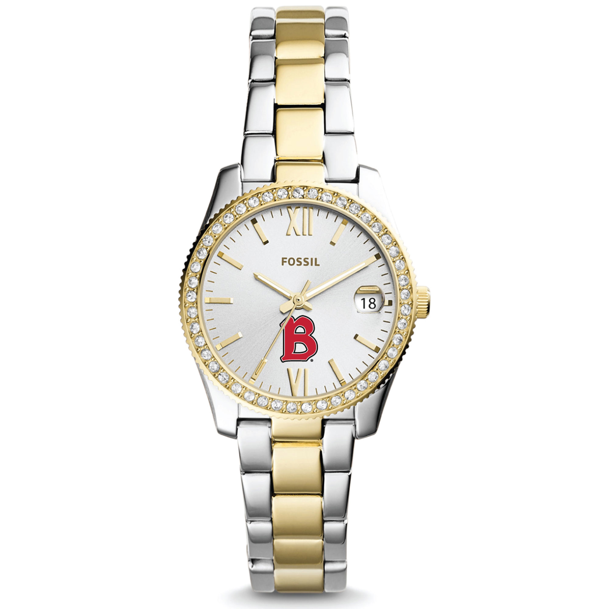 Women's Fossil  Silver/Gold Benedictine Eagles Scarlette Mini Two-Tone Stainless Steel Watch