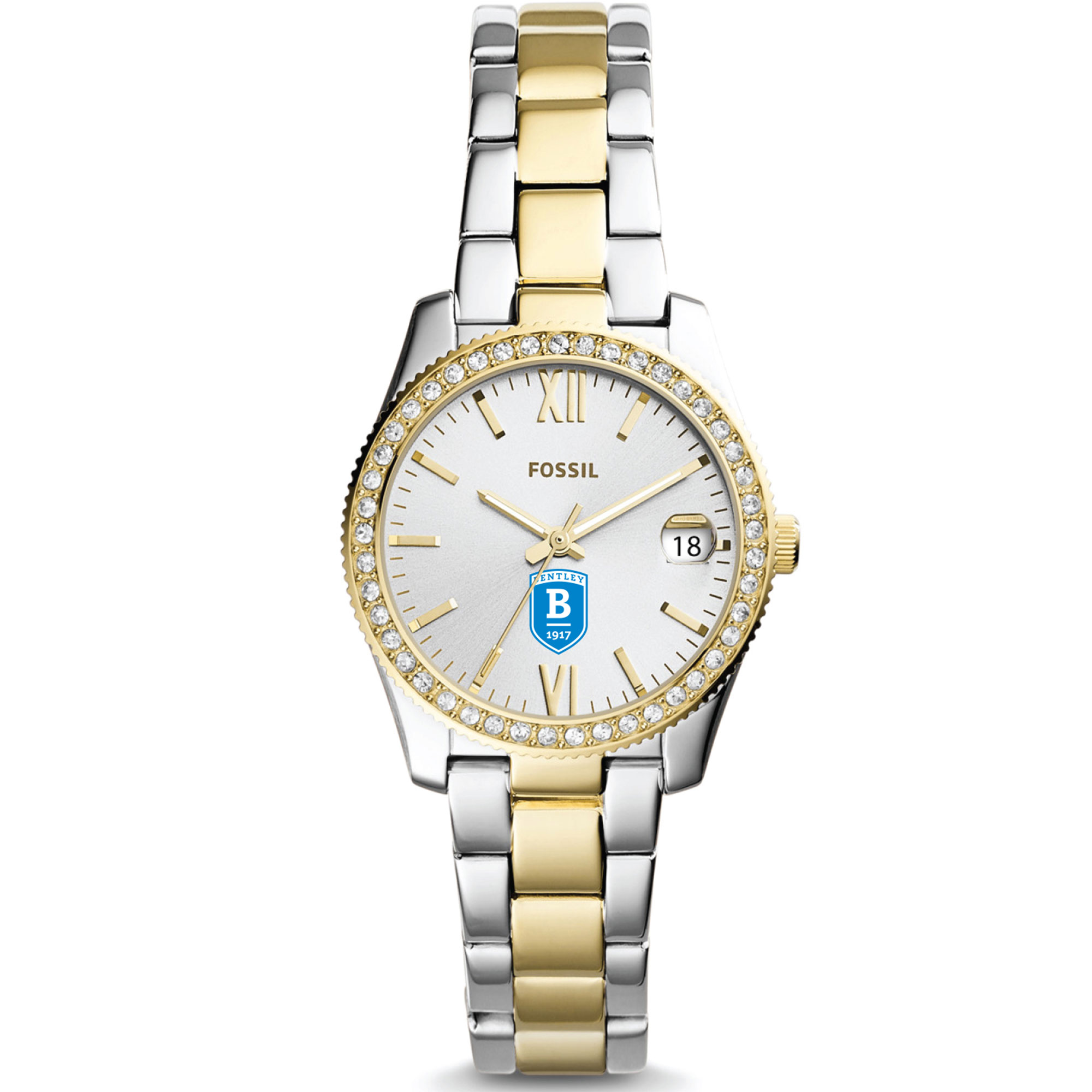 Women's Fossil  Silver/Gold Bentley Falcons Scarlette Mini Two-Tone Stainless Steel Watch