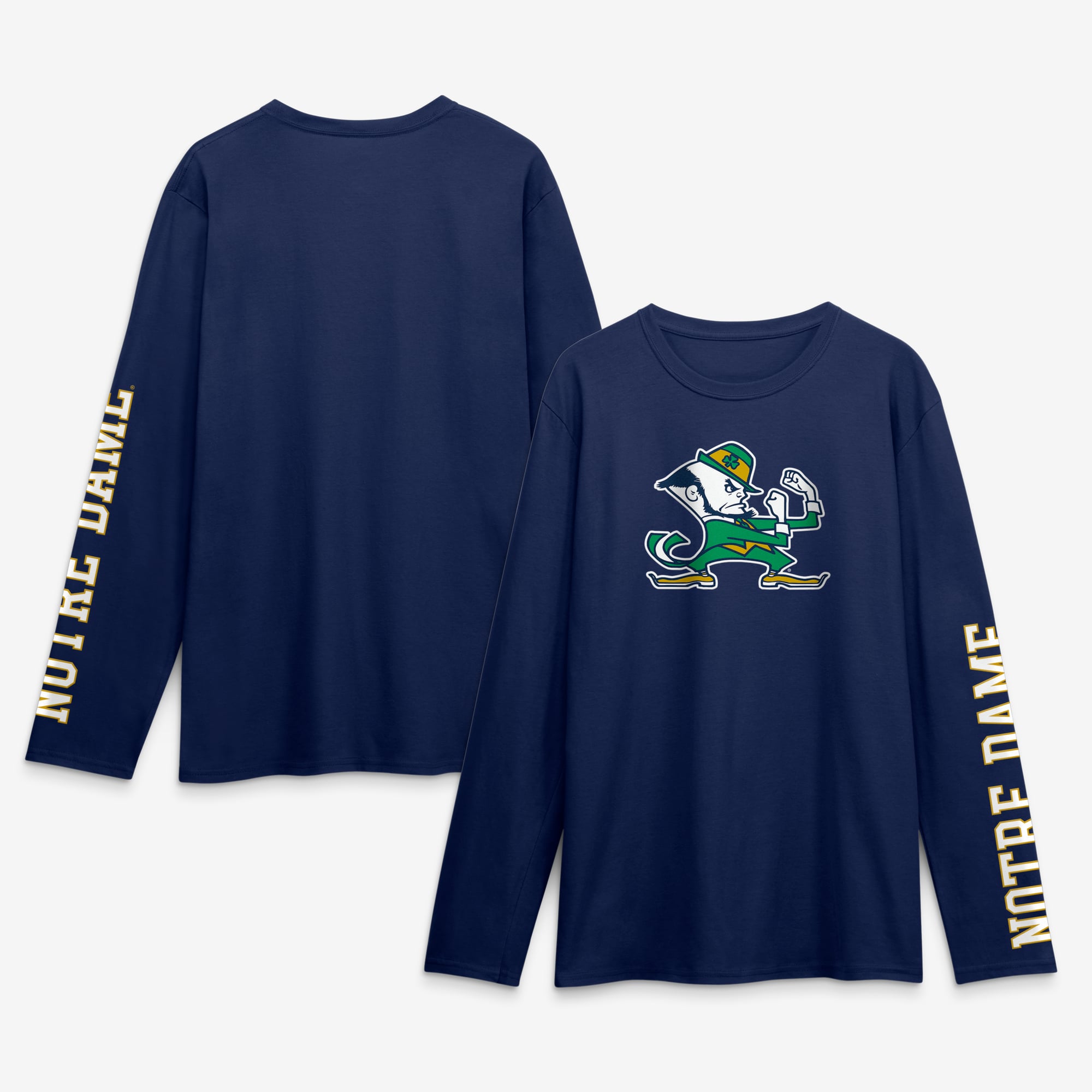 Men's Logo Athletic Navy Notre Dame Fighting Irish Primary Logo Long Sleeve T-Shirt