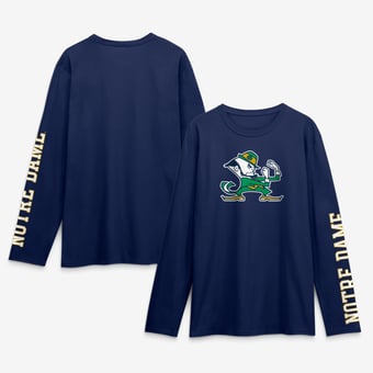 Men's Logo Athletic Navy Notre Dame Fighting Irish Primary Logo Long Sleeve T-Shirt