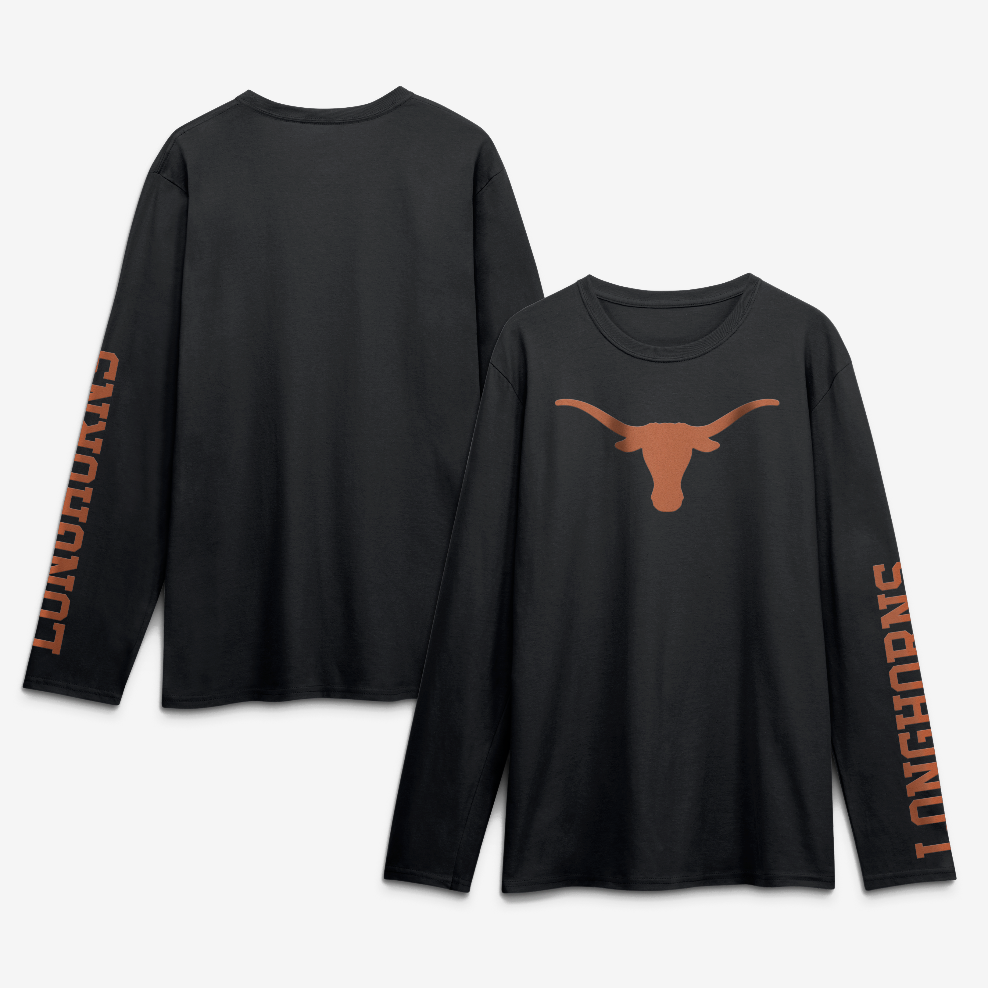 Men's Logo Athletic Black Texas Longhorns Primary Logo Long Sleeve T-Shirt