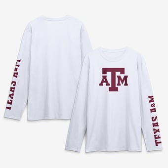 Men's Logo Athletic White Texas A&M Aggies Primary Logo Long Sleeve T-Shirt